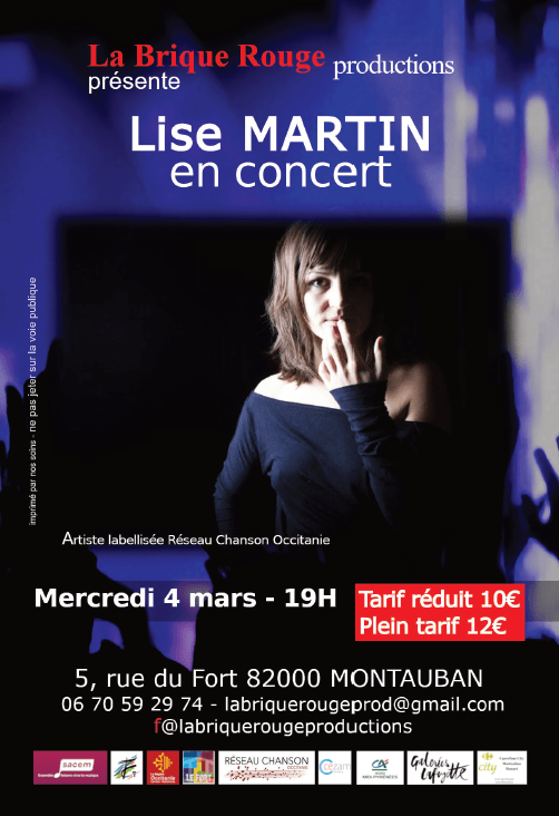 Lise MARTIN Le Fort la brique rouge production concert montauban scène musique